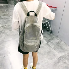 Прочный прозрачный сетчатый рюкзак с мягкими плечевыми лямками, легкий, для спортзала, плавания, пляжа, путешествий, спорта на открытом воздухе