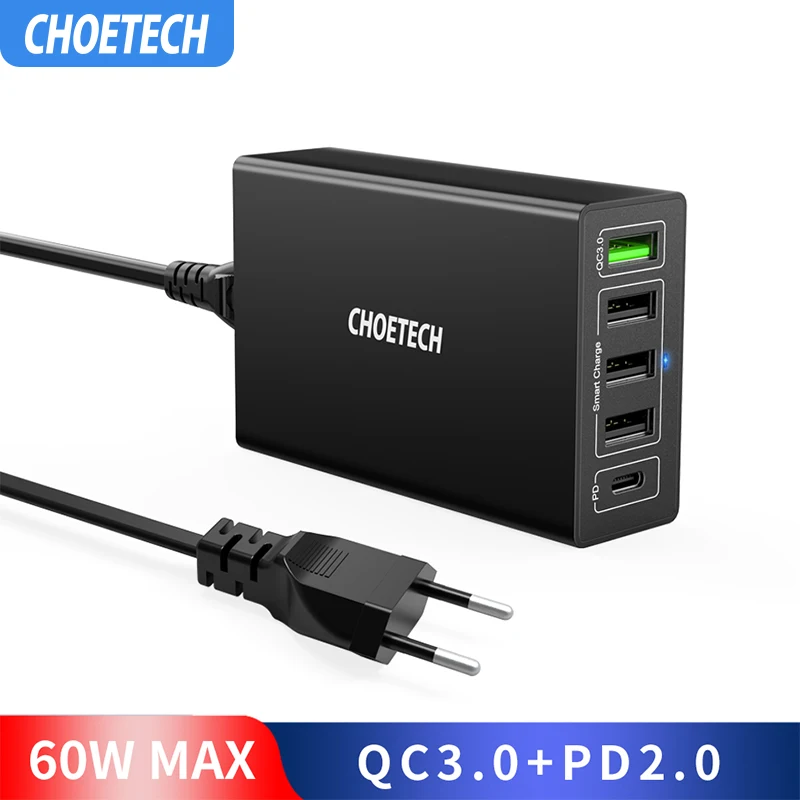 CHOETECH Быстрая зарядка 3,0 Мульти Usb зарядная станция QC3.0 PD Usb зарядка для iPhone Google Pixel для samsung S9 Xiaomi Mi Note