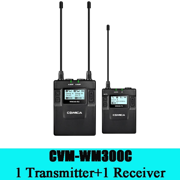 1Receiver1Transmitte COMICA CVM-WM300 UHF 96 каналов металлический беспроводной микрофон двойные передатчики 1 приемник, 120 м гладкая запись для DSLR видео - Цвет: 1Receiver1Transmitte