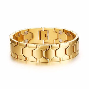 

Energy Magnetic Health Care Bracelets Bangles Gold Sport Football Design for Man Charm Balance Bracelets