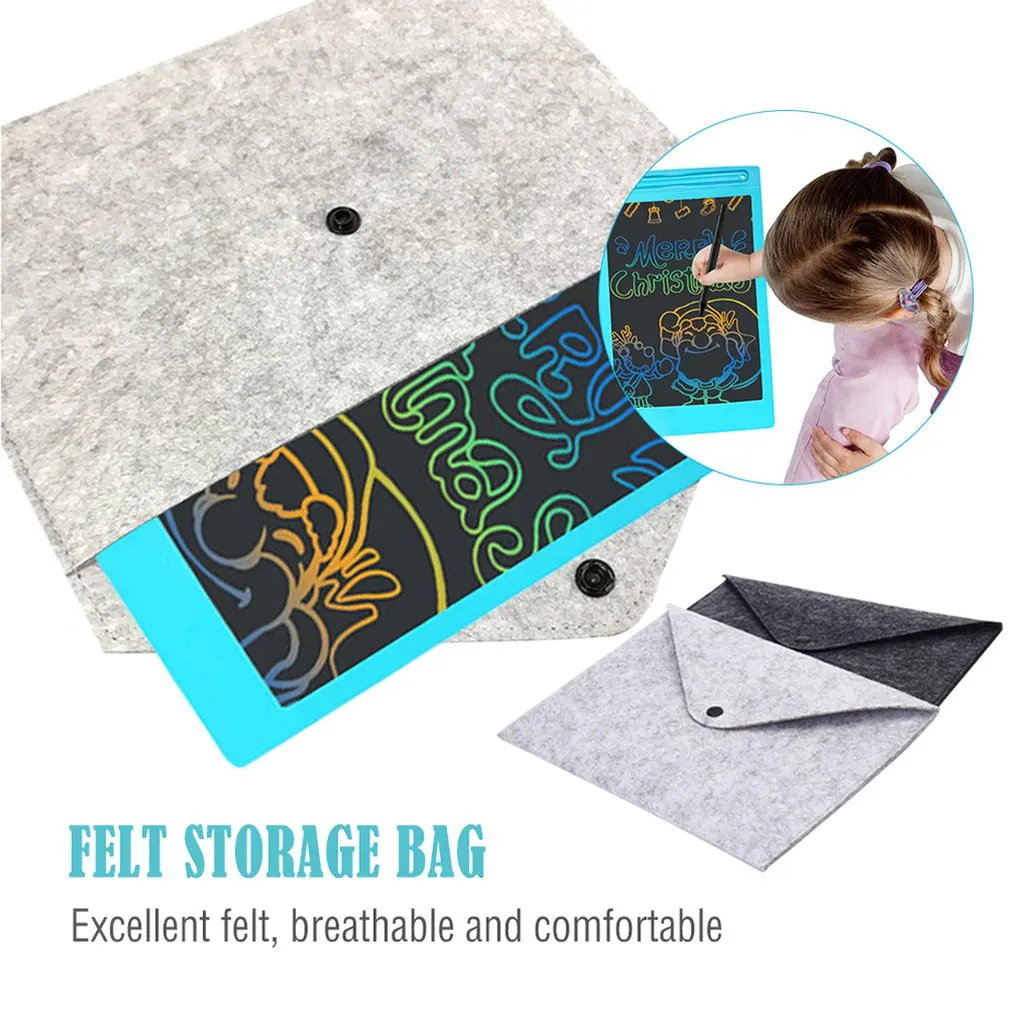 

8.5/10/12 Inch LCD Tablet File Bag Children Graffiti Board Message Board Cover Handwriting Case Felt Sketchpad Protective Case