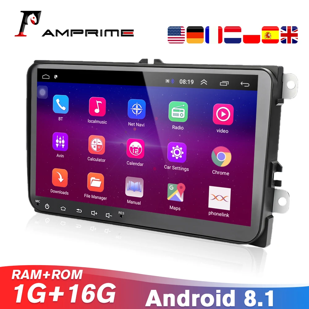 Автомобильный мультимедийный комплект AMPrime Android 2 Din радио GPS мультимедиа для