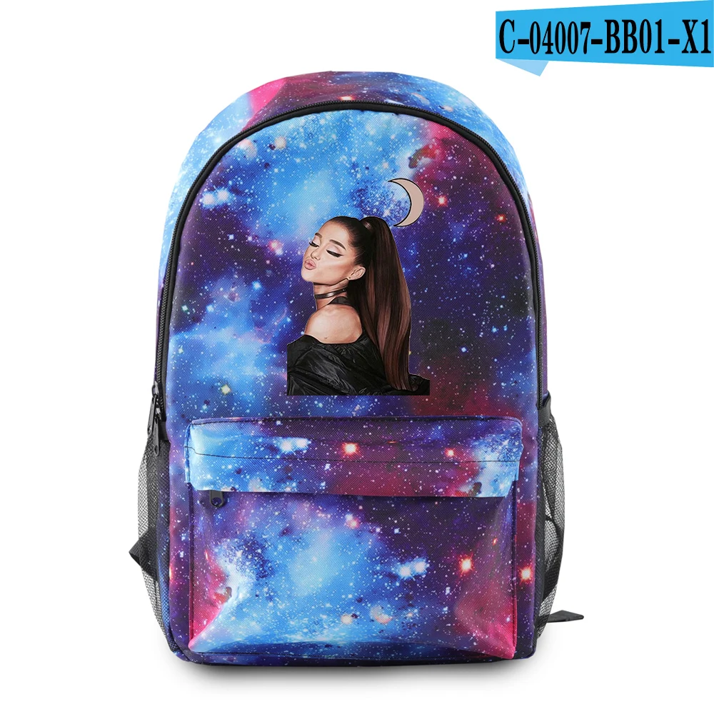 Холщовый Рюкзак на плечо в стиле Харадзюку С Логотипом Ariana Grande, певица на молнии, рюкзак для путешествий в студенческом стиле, пять цветов - Цвет: BB01