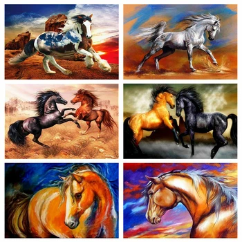 

HUACAN Diamond Painting Horse Full Square Handmade Gift Diamond Embroidery Cross Stitch Animal Home Decor