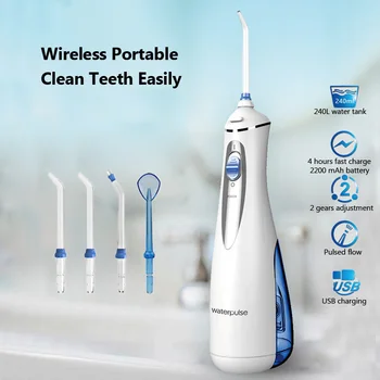 

240ml Oral Irrigator Water Flosser Dental Waterpik USB Rechargeable Electric Jet Oral Irrigator 4 Tips Irrigation Teeth Cleaner