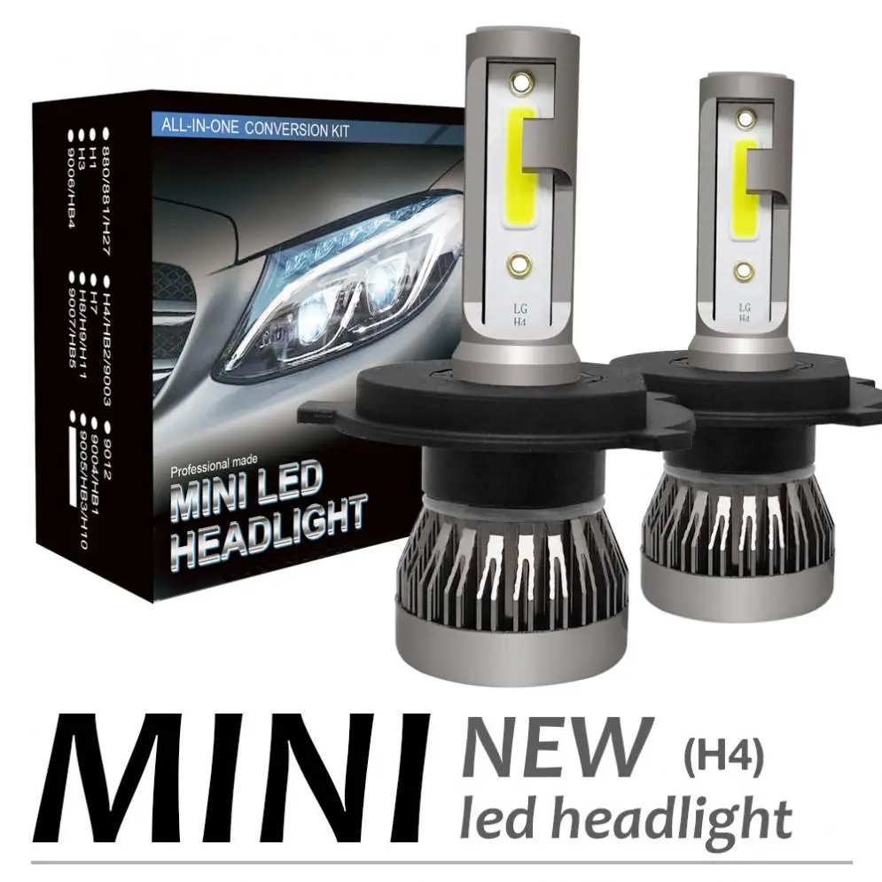 2 шт. автомобильные светодиодсветодиодный лампы H4 120 Вт 6000 лм K|Передние LED-фары для