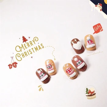 

1 Sheet 3D Santa/Elk/Snowman Design Nail Adhesive Stickers Christmas New Year Nail Decals Wraps Manicure Decoration Tools DIY
