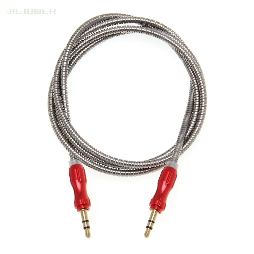 Aux Cable Speaker Wire 3 5mm Jack sliver ring matel Audio Cable For Car Headphone Adapter Jack 3 5 mm Speaker Cable 50pcs lot