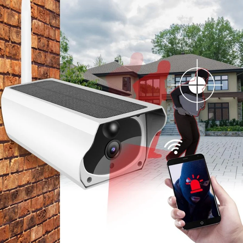 FULL-1080P Solar Power IP Camera 4X Zoom 2MP WIFI Wireless Waterproof Night Vesion APP Remote Monitor Indoor Outdoor Security Ca