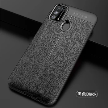 

Soft TPU Case For Samsung Galaxy M31 Case Leather Texture Silicone Phone Cover For Samsung Galaxy M31 M 31 SM-M315f Bumper Coque