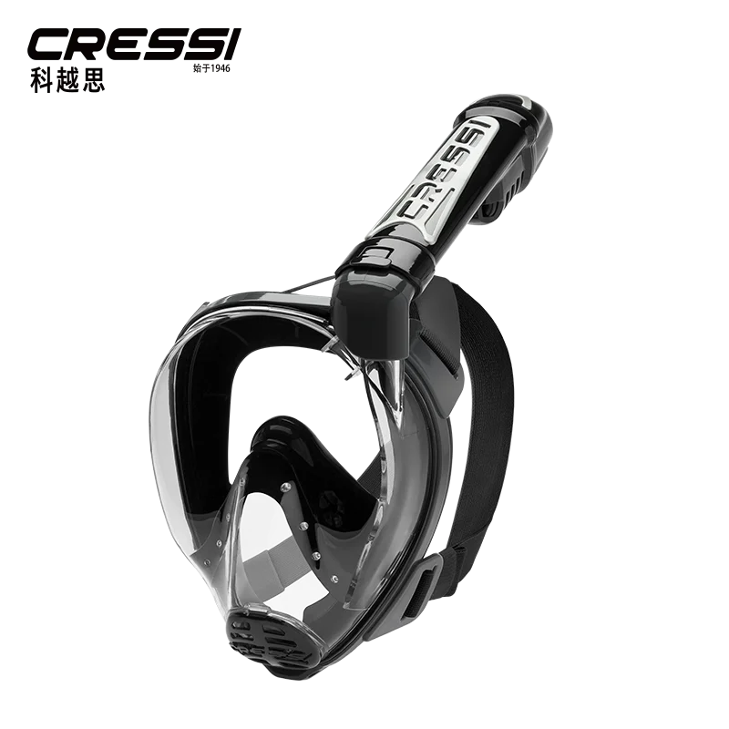 BLACK BLACK Cressi DUKE Маска Для Сноркелинга для взрослых, маска для лица, сухая маска для сноркелинга, широкая прозрачная маска для глаз, анти-туман, легкое дыхание, новинка - Цвет: BLACK BLACK