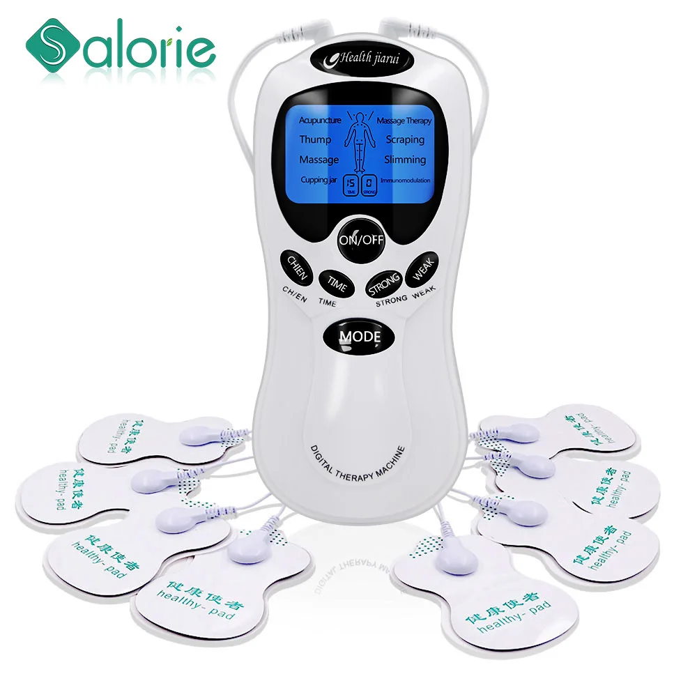 8PadsDigitalElectricMassagerTensEMSAcupunctureBodyMassageTherapyMachineForBackNeck