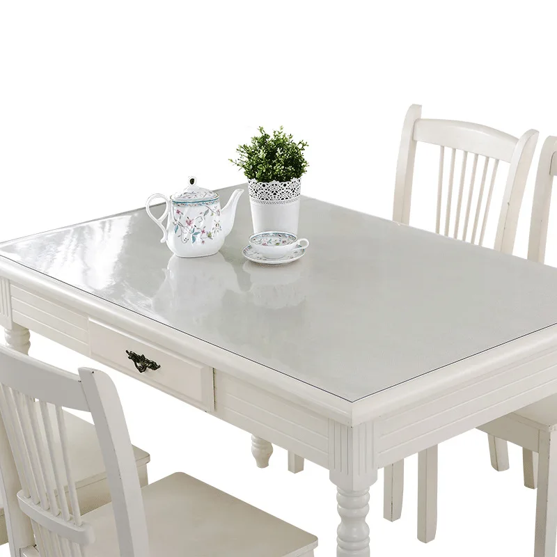 24x96 Inch 1.5 Mm Thick Clear Plastic Table Protector Rectangle Wipeable Vinyl Tablecloth Furniture PVC Protective Desktop Cover Waterproof Coffee Dining Tabletop Protection Desk Chair Floor Mat Pad