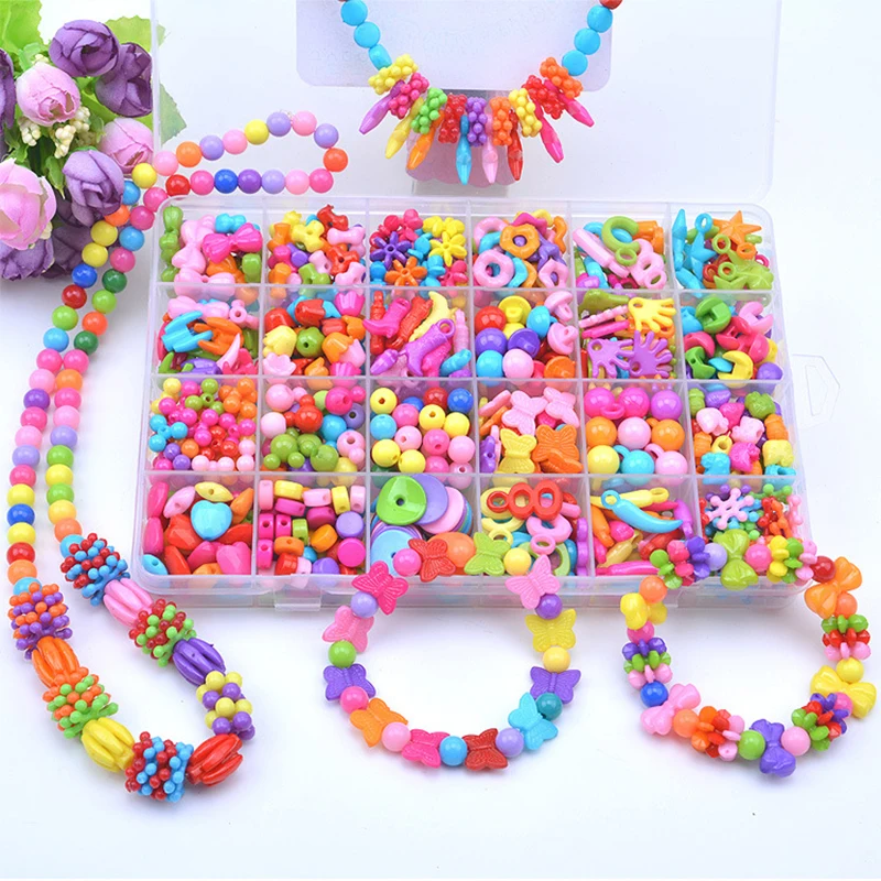 Colorful Diy Bead Bracelet Toy Children Beaded Ring Gift Colorful Diy Bead Bracelet Toy Children