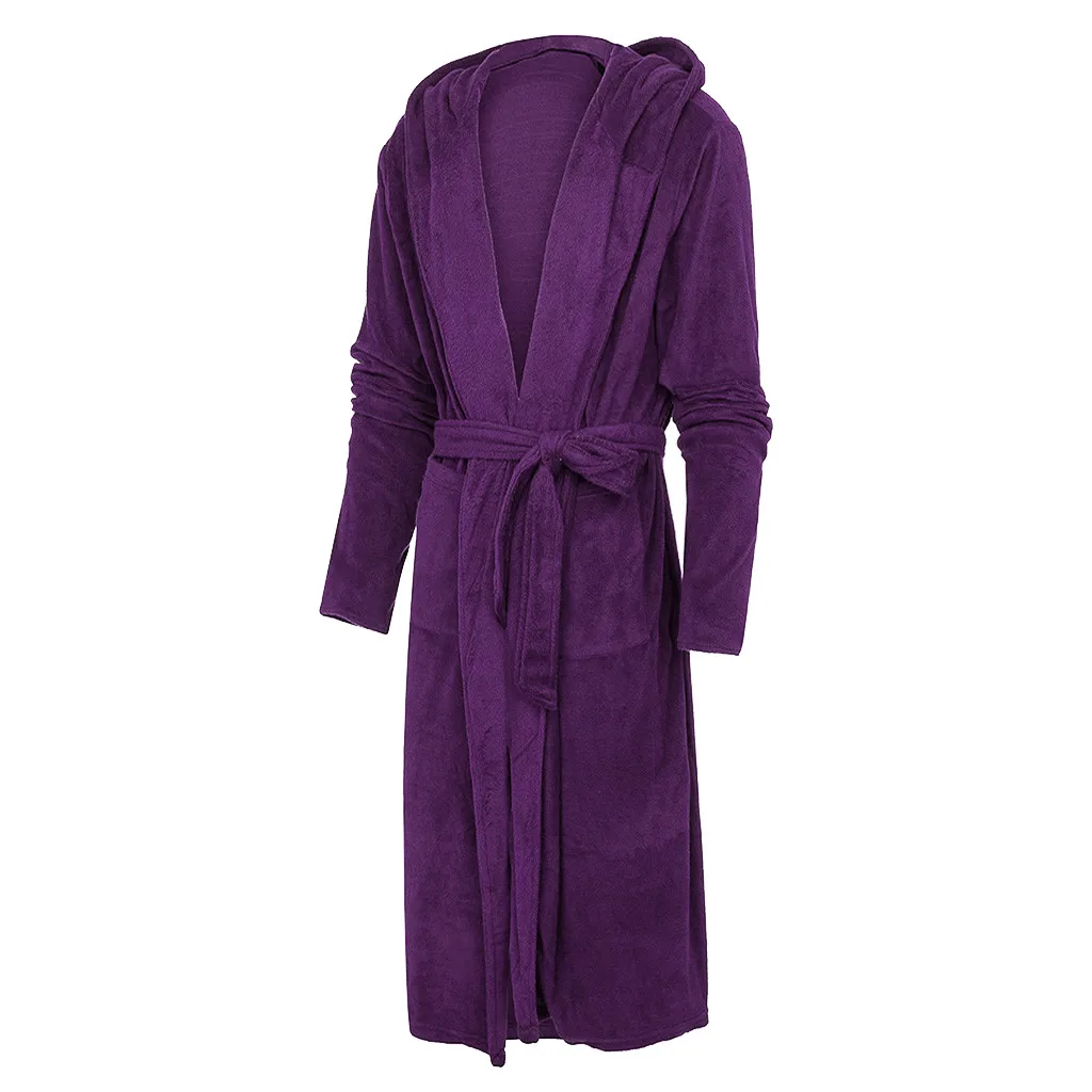 Мужской халат, хлопковый, зимний, плюшевый, удлиненный, шаль, банный халат, мужская, полотенце, домашняя одежда, длинный рукав, халат, пальто#4
