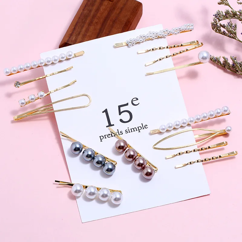 

JSMYGS New Hair Pins Pearl Clip Women Hair Accessories Girls Comb Bobby Pins Jewelry Fashion Geometric Korean Hairgrip Headdress