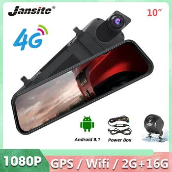 

Jansite 10-inch Dash cam Rear View Camera 4G Wifi Car DVR Touch Screen Android 8.1 2G+16G ADAS Dashcam Recorders Rearview mirror
