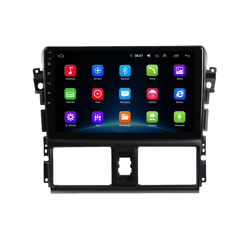Excellent 9" 2.5D IPS Android 9.1 Car DVD Multimedia Player GPS For Toyota Vios YARIS 2014 2015 2016 car radio DSP 32EQ stereo navigation 2