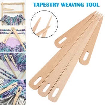 

5Pcs/Set Wood Hand Loom Stick Weaving Crochet Needle Tapestry DIY Crafts Tools Beech Wood Durable Weaving Tools