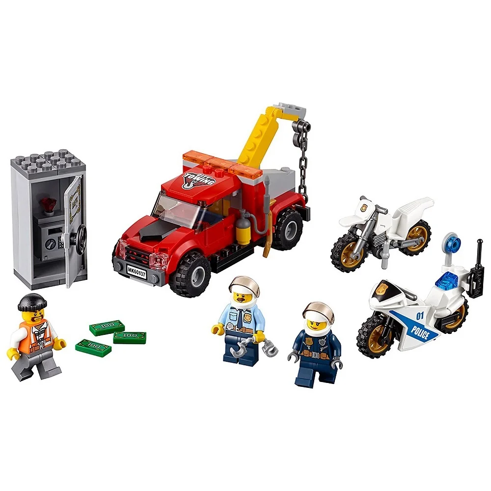 

Bricks Tow Truck Trouble Compatible Legoe City Police 60137 Building Blocks Model toys for Childrens kid gift 158Pcs