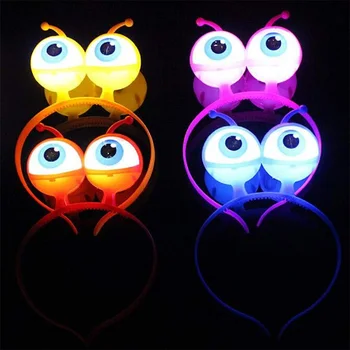 

BRELONG Halloween Headband Luminous Eyeball Headband Horror Shiny Eyeball Headdress Halloween Costume