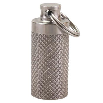 

Portable Waterproof Pill Bottle Titanium Storage Bin Elderly Heart Pills First Aid Bottle Keychain 3