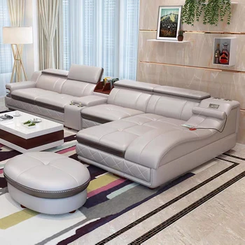 

China manufacture modern white leather sofa Multifunctional sofa