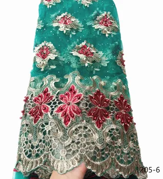 

HighEnd Nigerian Lace Fabric 2020 High Quality African Lace Fabric Newest French Lace With Bead fabrics For Women Wedding 1205