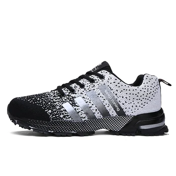 

Flat Running Shoes Men Sneakers Plus Size Summer Breathable Mesh Men Sport Shoes Outdoor Athletic Trainers Lightweight Shoe