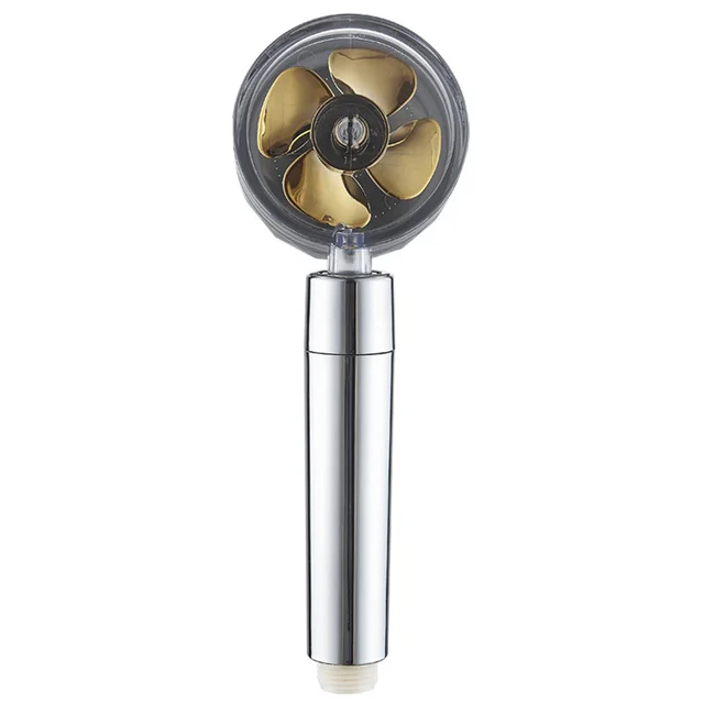 Zhang Ji New Style Turbine Spiral Outlet Water Turbocharged Shower Head 360 Rotating High Pressure Handheld Shower Nozzle Clear
