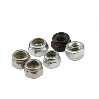 

10-50pcs DIN985 M2 M2.5 M3 M4 M5 M6 m8 m10 Steel With Black OR White Znic stainless steel nylon lock nut