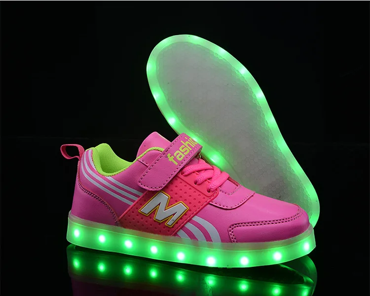 Children's Luminous Sneakers for Boy Girl USB Charging Autumn Winter Led Light Shoes for Kids Sneakers Baby Usb Recharge