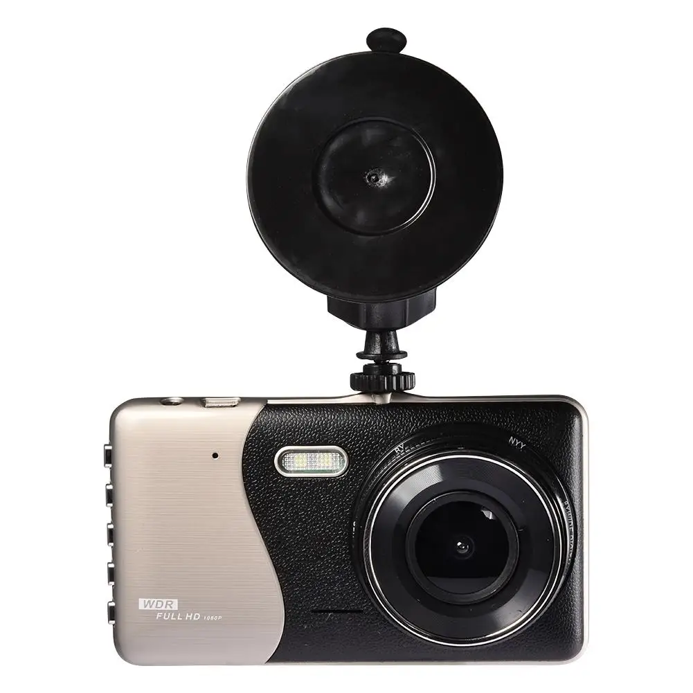 Мини видеорегистратор 4 дюйма с двумя объективами камера HD 1080P автомобиль DVR видеорегистратор регистратор g-сенсор Ночное Видение заднего вида DVR