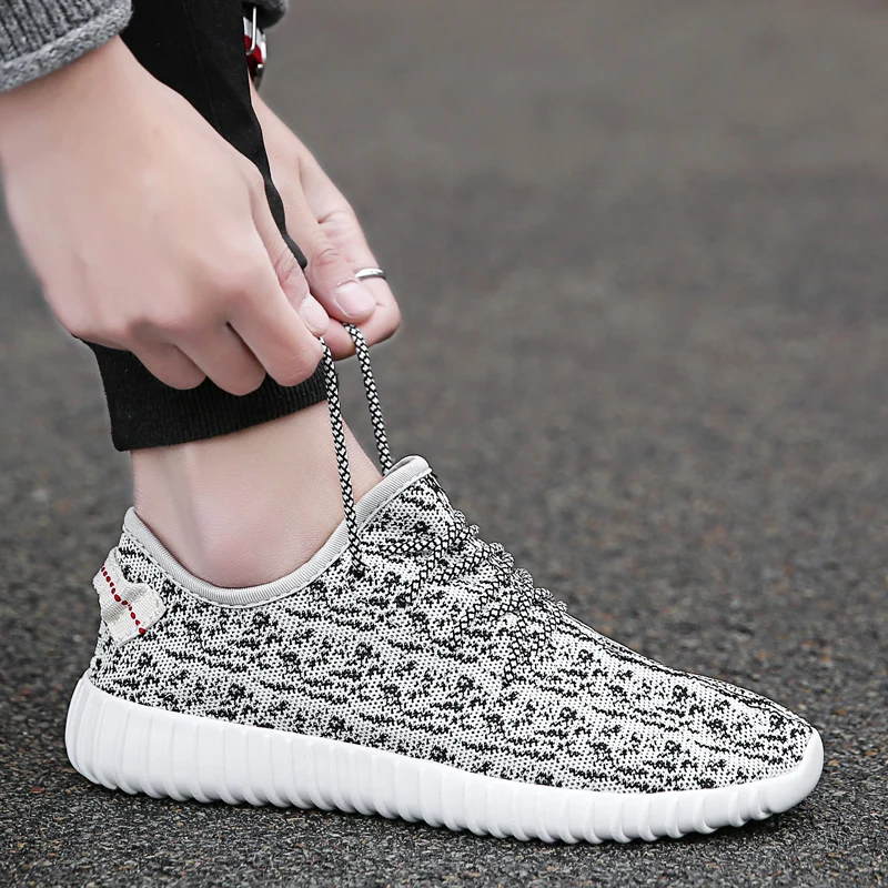 Новинка; Flyknit; мужская повседневная обувь; удобная мужская обувь; дышащие кроссовки на шнуровке; осенний светильник; Tenis Masculino; Мужская обувь; zapatos hombre