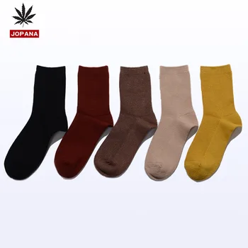 

Solid sock For Woman crew Japanese women socks Adult thermal Kawaii ladies sox Harajuku cotton winter female Trendy calcetines