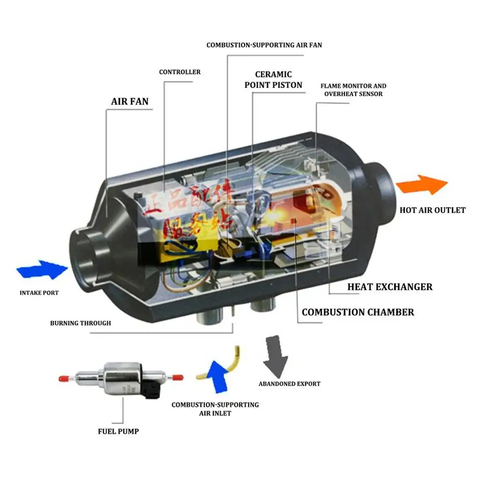 12V 5000W портативная одна машина Lcd пульт дистанционного управления красный стояночный топливный воздушный обогреватель Многофункциональный экономичный