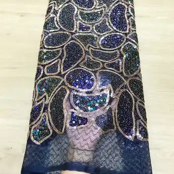

2019 Latest Embroidery Sequins Lace Fabric 3d Lace Fabrics for Wedding Party African French Lace Nigerian Tulle Lace Fabric