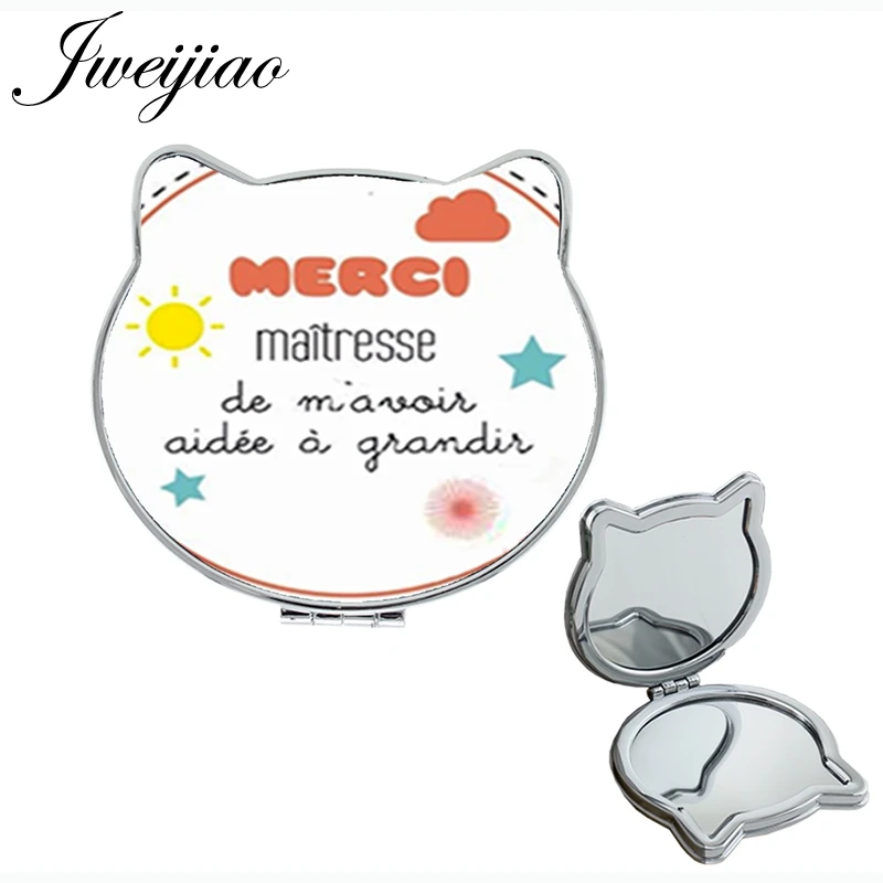 CT282 JWEIJIAO Super Maitresse кошачьи ушки в форме здоровья карманное зеркало складное милое компактное зеркало для учителя подарок на день CT261 - Цвет: CT282