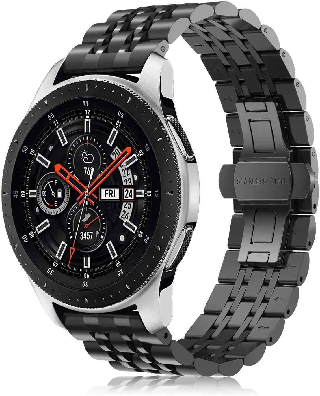22 мм ремешок для samsung galaxy watch band 316L нержавеющая сталь 46 Gear S3 Frontier huawei gt huami amazfit 1/2