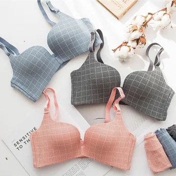 

Wasteheart New Women Fashion Blue Pink Black One-Piece Straps Push Up Bra Sets Bralette Panties Sexy Lingerie Set Underwear