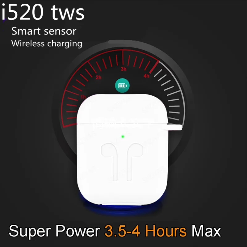 Hot i520 Wireless Bluetooth Earphone Wireless Charging with Smart sensor PK i10 i12 i80 i500 i1000 i200 i9000 i10000 tws