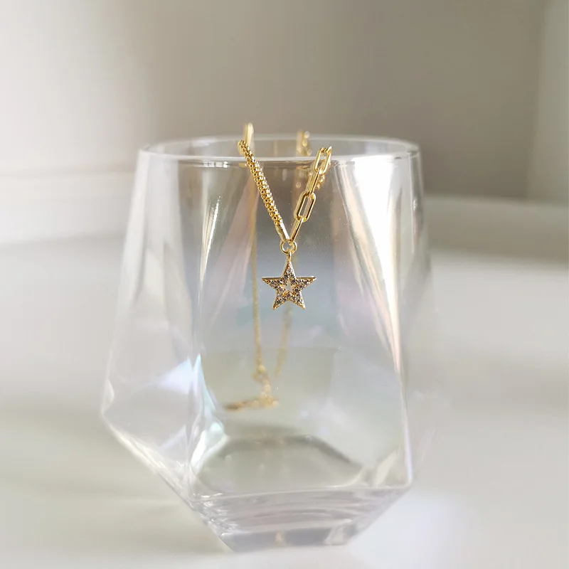 925 Sterling Silver French Simple Golden Star Clavicle Chain Necklace Women Light Luxury Temperament Wedding Party Jewelry Gift - Image 3