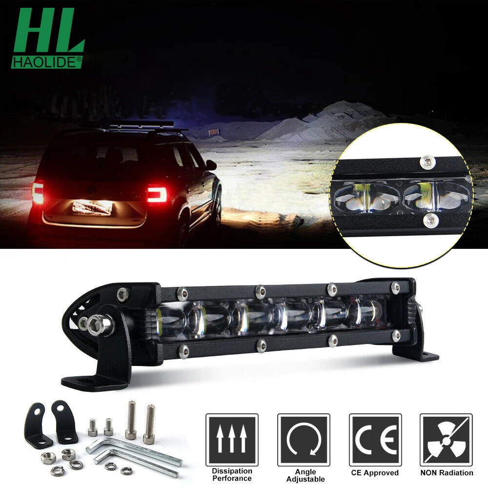 

HAOLIDE 7inch 90W LED Work Light Truck 12V 24V SUV ATV 4x4 Offroad Light Bar Combo 6000K Super Bright Motorcycle
