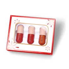 

Hot 3PCS Mini Capsule Velvet Matte Lip Glaze Long Lasting Moisture Waterproof Non-marking Liquid Lipstick Non-stick Cup Smooth
