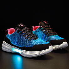 UncleJerry New LED Shoes Fiber Optic Shoes for girls boys men women USB Charging light up shoe for Adult Glowing Running Sneaker