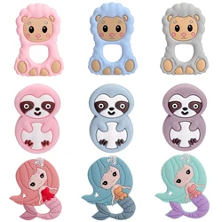 1pc Silicone Beads Baby Teether Mermaid Food Grade Silicone Rodent for Newborn Pacifier Chain Nursing Bracelet Accessories Gift