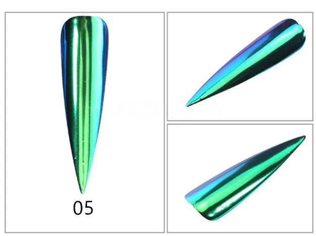 Хамелеон, зеркальный порошок для ногтей, супер хром, сменный цвет, пудра, яркая, тонкая вспышка, фантомное зеркало, прямые поставки с фабрики - Цвет: 05