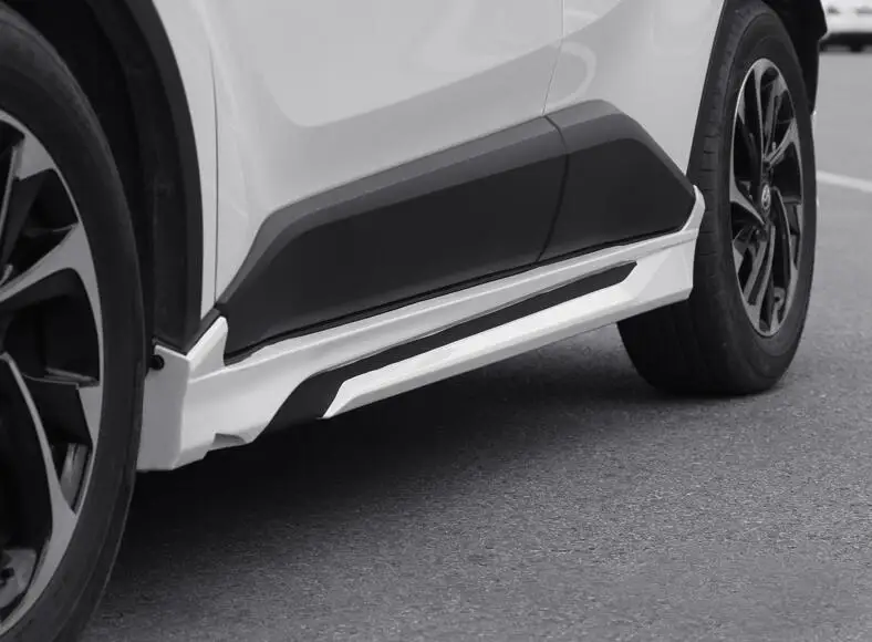 Высокое качество ABS боковые юбки комплект губ сплиттеры бампер крышка подходит для Toyota CHR