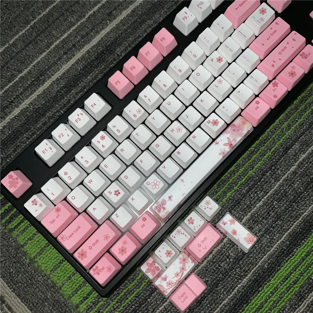  OEM PBT Keycaps Full Set Mechanical Keyboard Keycaps PBT Dye-Sublimation Keycap For All Sakura Keyc
