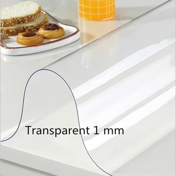 

Soft Glass Tablecloth Transparency PVC table cloth Waterproof Oilproof Kitchen Dining table cover for rectangular table 1.0mm